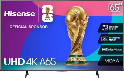 Hisense Televisión A65N (Modelo 2025) - 65 Pulgadas, Smart Vidaa TV UHD 4K, Control por Voz con Alexa - 45% Descuento