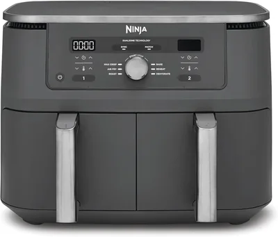 Ninja Dual Zone Digital Luftfritteuse, 2 Schubladen, 6-in-1, Heißluftfritteuse, 9.5L, Max Crisp, Braten, Backen, Aufwärmen - 13% Rabatt