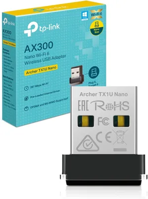 TP-Link Archer TX1U Nano WiFi 6 Clé USB pour PC - Adaptateur Wi-Fi AX300, Bande Double 2.4GHz, MU-MIMO - 47% de réduction