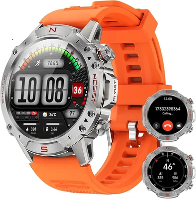 Military Smart Watch Men 1.43" AMOLED Orange Best Deal