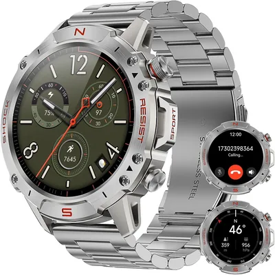 Rugged Smart Watch Men 1.43" AMOLED Silver Best Deal