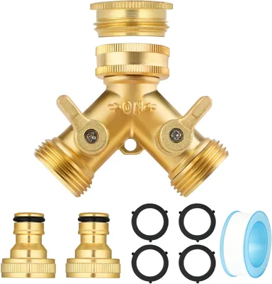 Flintronic 2vägs brass slutspänning, 3/4" hos anslutning, Y-valv med individuell åtstängning och två