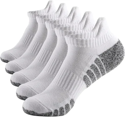 PUJANE 5 Pairs Athletic Running Ankle Socks Breathable Low Cut