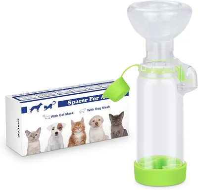 Fritt rum Aerosol inhalator med avståndsgrans for katt eller dog - exklusiv luftförflöjning