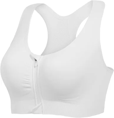 Lemef Sports Bra Zipper Front - Soutien-gorge de sport sans coutures pour femmes, compression post-chirurgie - Racerback - Meilleur prix