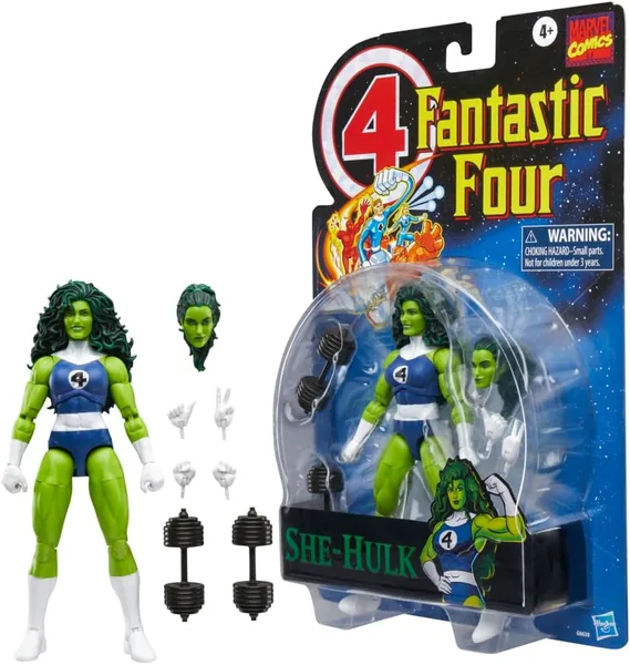 Marvel Legends She-Hulk Action Figure, 6-Inch Retro Design, Collectible Toy Gift
