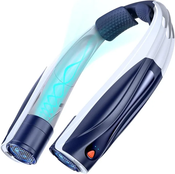 Ventilateur de Cou Portatif avec 6 Niveaux de Vitesse, Batterie Rechargeable 6000mAh, Autonomie 20 Heures, Refroidissement Sans Main, Ami des Cheveux