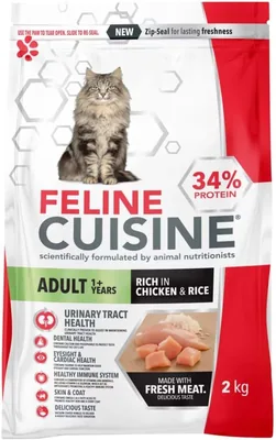 Feline Cuisine Chicken and Rice Flavour Adult Cat Dry Food 2 Kg Best Deal