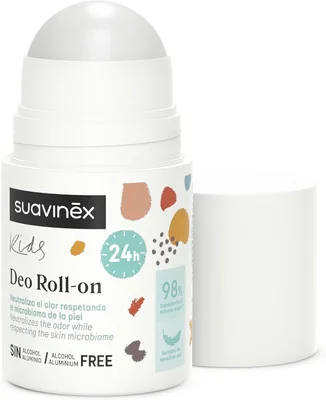 Suavinex, Desodorante para Niños y Niñas, sin Alcohol, sin Aluminio, 50 ml | Formato Roll-On, adecuado para Pieles Sensibles, C