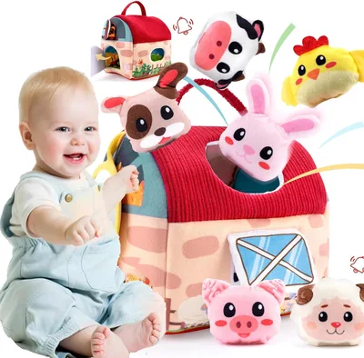 Mini Farm Animals Shape Sorter Toys for 6-12 Months