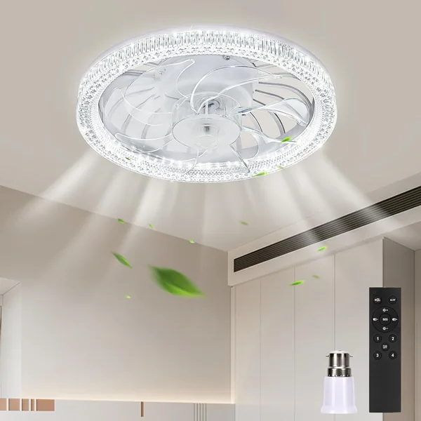 VIMAZ 30cm Ceiling Fans with Lights and Remote, 4 Speeds and 3000k-6500k 3 Dimmable Colors Quiet