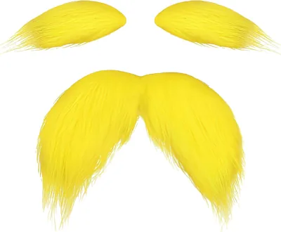 Seqiuay Yellow Mustache & Eyebrows Fake Beard Costume - Best Deal