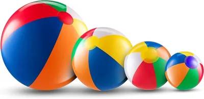 Bedwina 4-delars set uppblåsbara strandbollar i regnbågsfärger för barn, storlekar 6