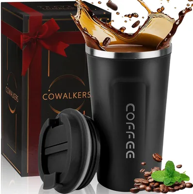 Taza de Café Térmica de Acero Inoxidable 304-18 oz/510ml para Bebidas Frías y Calientes, Tapa Hermética, Ideal para Oficina