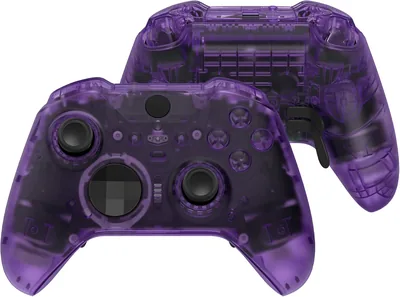 eXtremeRate Full Set Shell Buttons for Xbox One Elite Series 2 Controller, Clear Atomic Purple