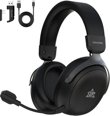 سماعات OMIRE RB-D9 اللاسلكية للألعاب - صوت 7.1 محيطي متوافق مع PS5 وPC وPS4 وهاتف ذكي ونينتندو سويتش - سماعات الألعاب