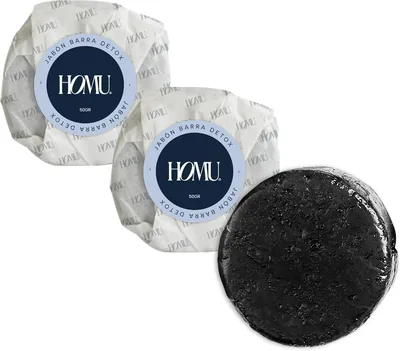 HoMu Jabón Barra Detox con Carbón Activado 50g (Pack 3) - Control de olor para Axilas, Limpieza Profunda de Poros, Para Todo - Mejor Oferta