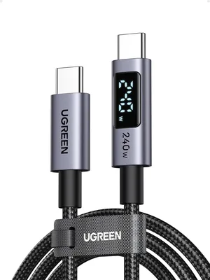 UGEN 240W USB-C Kabel med Digital Display PD3.1 Snabbt Ladning | USB-C till USB-C kabel med laddningsuttryck