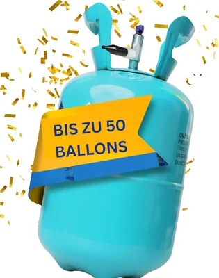 Ballongas [Für 50 Ballons] - Heliumgas für bis zu 50 Ballons - Ballongas - Heliumgasflasche XXL Inkl. STA