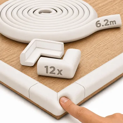 Hoffenbach Baby Corner Protectors - 6,2m Tabellrandskydd & 12 x Klevande Höjdpunkter