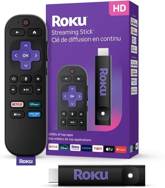 Roku Streaming Stick 2025 HD Roku Streaming Device for TV with Voice Remote