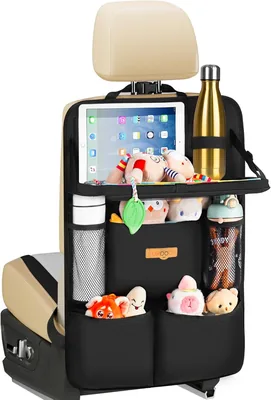 Organisateur automobile SURDOCA pour enfants avec table pliante et compartiment pour tablette tactile, protecteur arrière imperméable adapté à la plupart des véhicules - Meilleur Prix