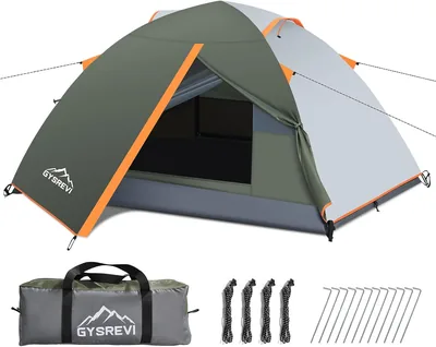 Gysrevi Tenda Campeggio Impermeabile per 2-3 Persone, Antivento con Copertura Rimovibile Antipioggia - Miglior Affare