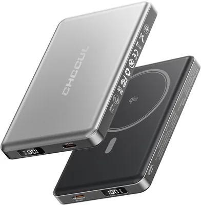 (CCC Certified) CHCCUL Qi2 Magnetic Power Bank 15W Fast Charging Wireless Battery Pack Slim 10000mAh