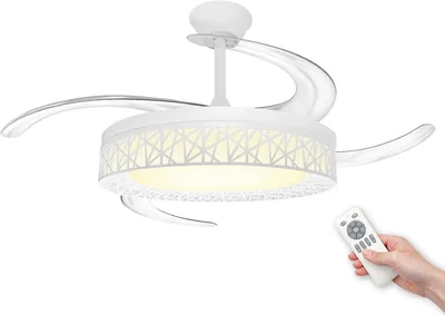 Ventilador de Techo LED Atomant con Luz LED 40W, Motor DC 32W, Ø 109 cm, CCT Ajustable, 4100LM, 4 Asas Retractables, 6 Velocidades Q - Mejor Oferta