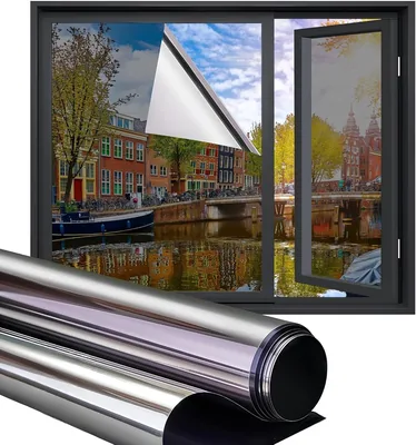 Film pour vitre HR+ effet miroir argenté 90 x 300 - Protection solaire et isolation