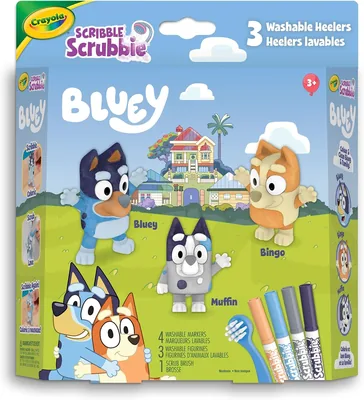 Bluey Scribble Scrubbie 3ct - 14% Off
