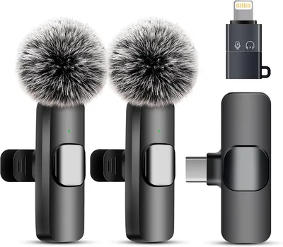 Uewpv Wireless Lavalier Mic 2 Pack Noise Cancellation