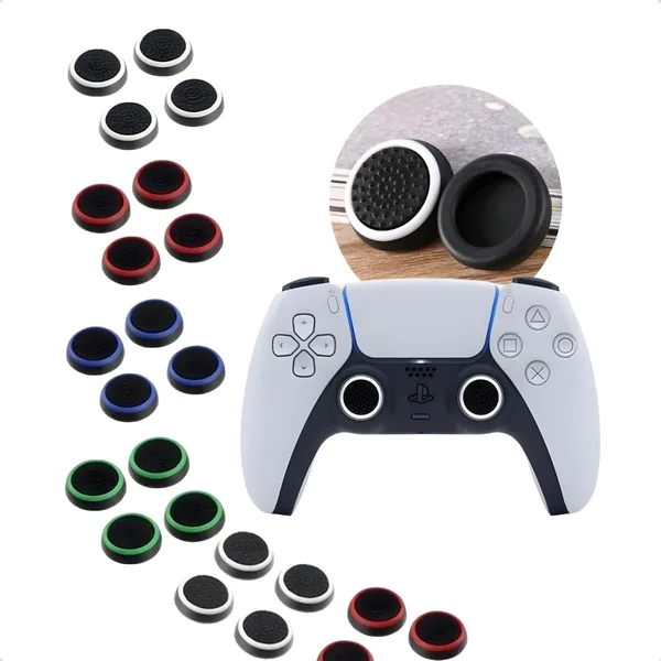 Kit 8 Grip Protetor Anal gico Borracha Silicone Bot o Controle Gamer Borracinha Compat vel Ps3 Ps4 Ps5
