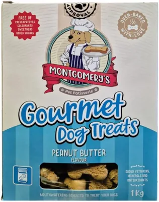 Montgomery's Gourmet Peanut Butter Dog Treats 1kg | 24% Off