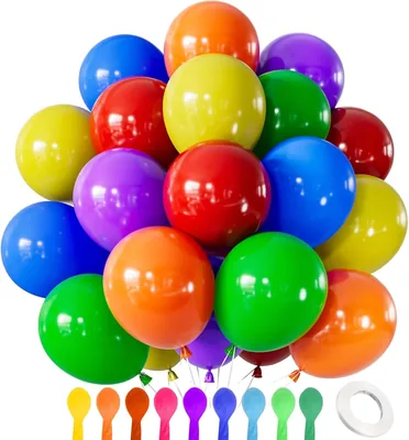 Set de 100 Globos Arcoíris 12 Pulgadas Resistentes y Gruesos con Colores Vivos para Decoración Multicolores en Fiestas - Mejor Oferta