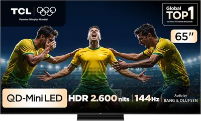 TV Inteligente TCL 65 polegadas QLED Mini LED 4K C7K WiFi Bluetooth Google TV 4 HDMI 144Hz HDR10+ 65C7K - Melhor Preço