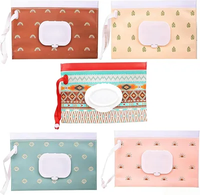 5 Pack Wet Wipe Pouch - Portable Refillable Holder, Best Deal