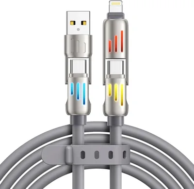 RAVIAD Wielofunkcyjny Kabel USB 4 w 1, 3M, 240W z Oświetleniem RGB LED - Najlepsza Oferta