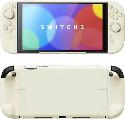 PlayVital Solid Kleuren Serie Beschermende Hoes voor Nintendo Switch 2 (2025), Anti-krass Hard Shell Docking Grip Case met Fo