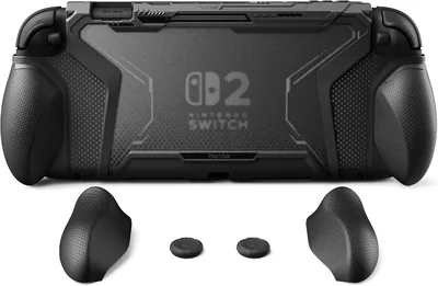 Case Protectora Playvital con Grip Intercambiable para Nintendo Switch 2 (2025), Estuche de TPU Dockable con Tapas para Joysticks