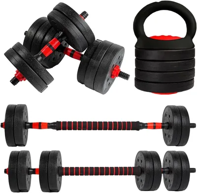 Unycos - Juego de Mancuernas Ajustables con Discos Intercambiables y Barra Recta de Conexión, Set de Entrenamiento de Fuerza (62% Off)