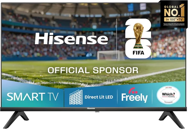 Hisense 40" 40A4QTUK FHD LED TV with Freely - Direct Lit LED, Dolby Audio, Natural Colour Enhancer, 