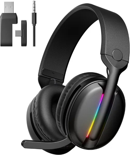 Casque de jeu sans fil MANKIW pour PS5, PS4, PC, Mac, Bluetooth 5.4 & USB Type-C à faible latence