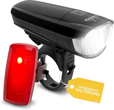 DANSI Fahrradleuchten-Set StVZO I LED-Fahrradlicht I Rad-Licht hell vorne