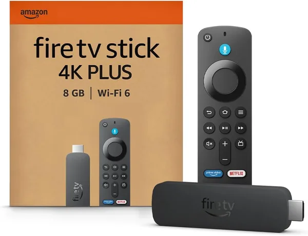 Amazon Fire TV Stick 4K Plus streaming device, supports Wi-Fi 6, Dolby Vision/Atmos, HDR10+, find TV