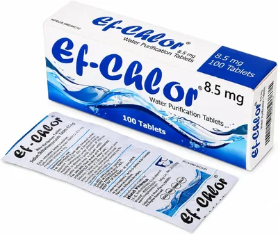 Ef-Chlor Water Purification Tablets - 100 Pack