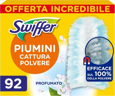 Swiffer Duster Refill, 92 Panni per Polvere, Cattura e Tratta la Polvere e lo Sporco, Raggiunge i Punti più Difficili della Casa - Best Deal
