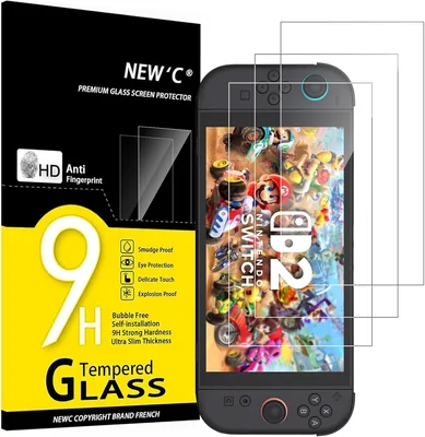 Lot de 3 protections d'écran en verre trempé pour Nintendo Switch 2 - Anti-rayures, sans bulles - Ultra résistantes