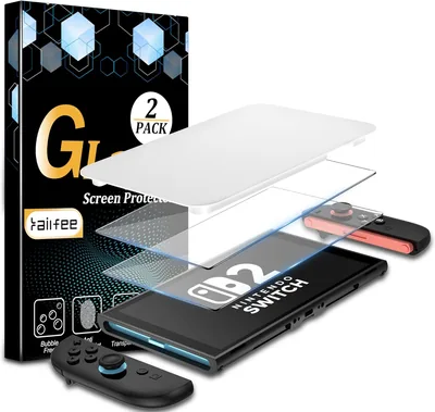 Protecteur d'écran Kailfee [2 Pack] Compatible avec Nintendo Switch 2025 (Kit d'installation inclus)