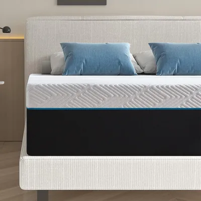 Slomix 6" Supportive Gel Memory Foam Mattress Black Twin